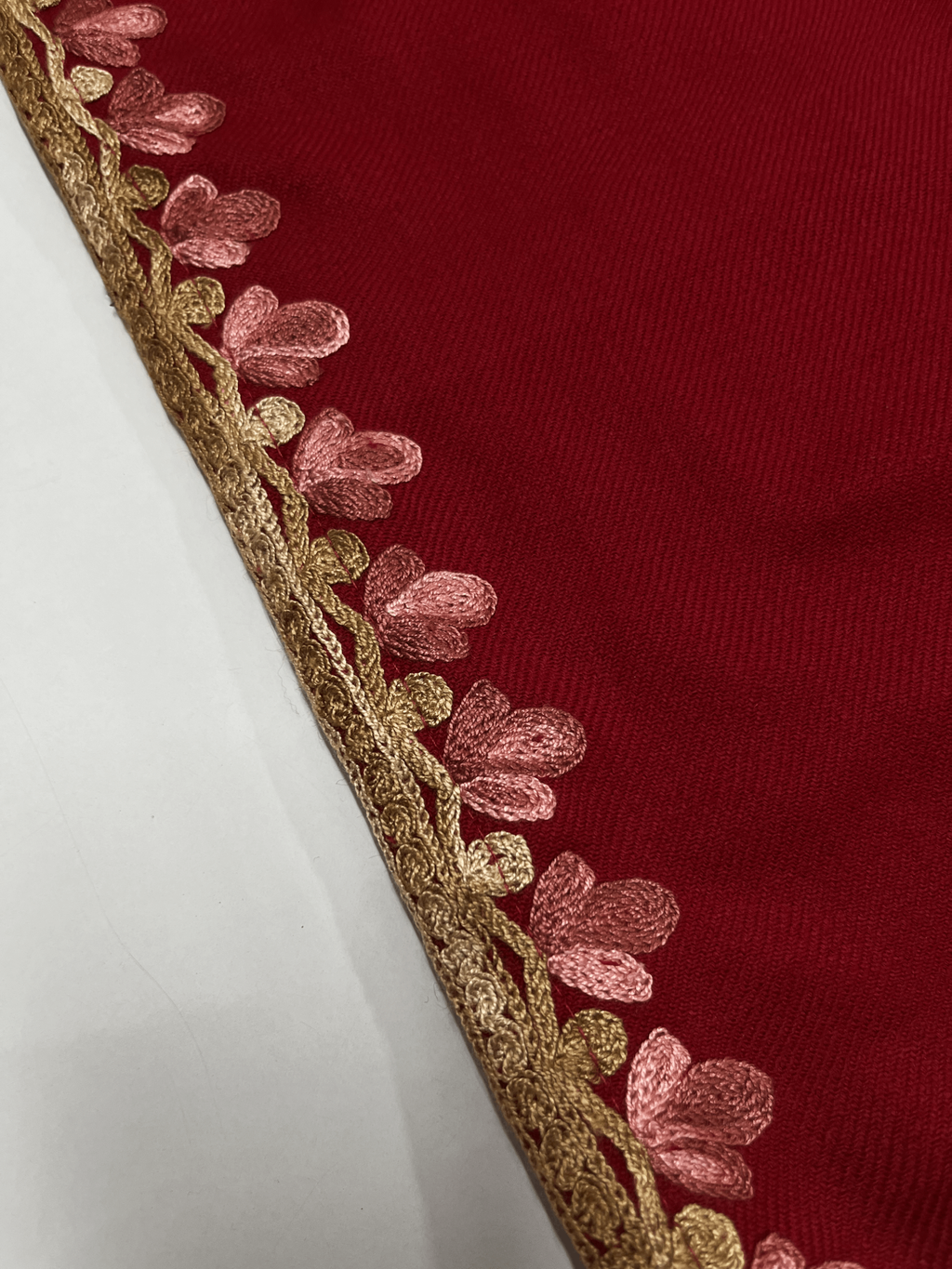 Red Floral Aari Embroidered Kashmiri Pheran