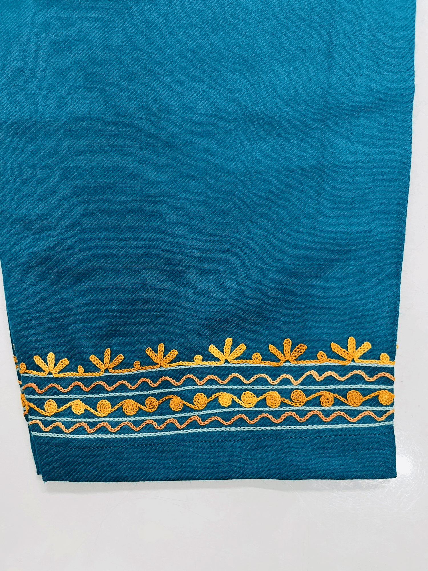 Teal Floral Aari Embroidered Kashmiri Coord Set