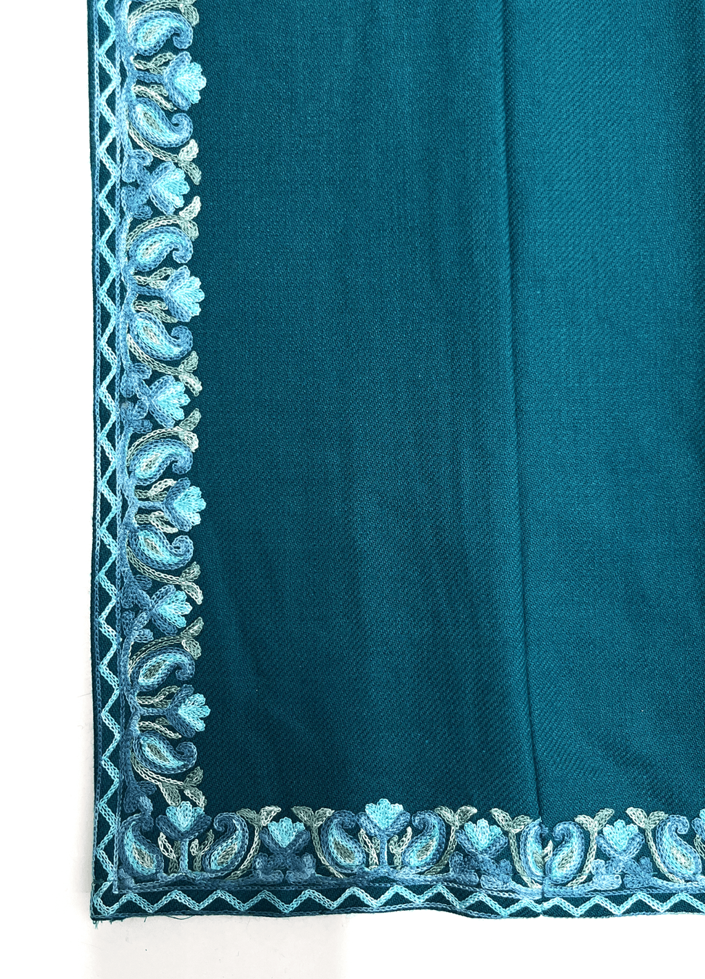 Teal Floral Aari Embroidered Kashmiri Pheran