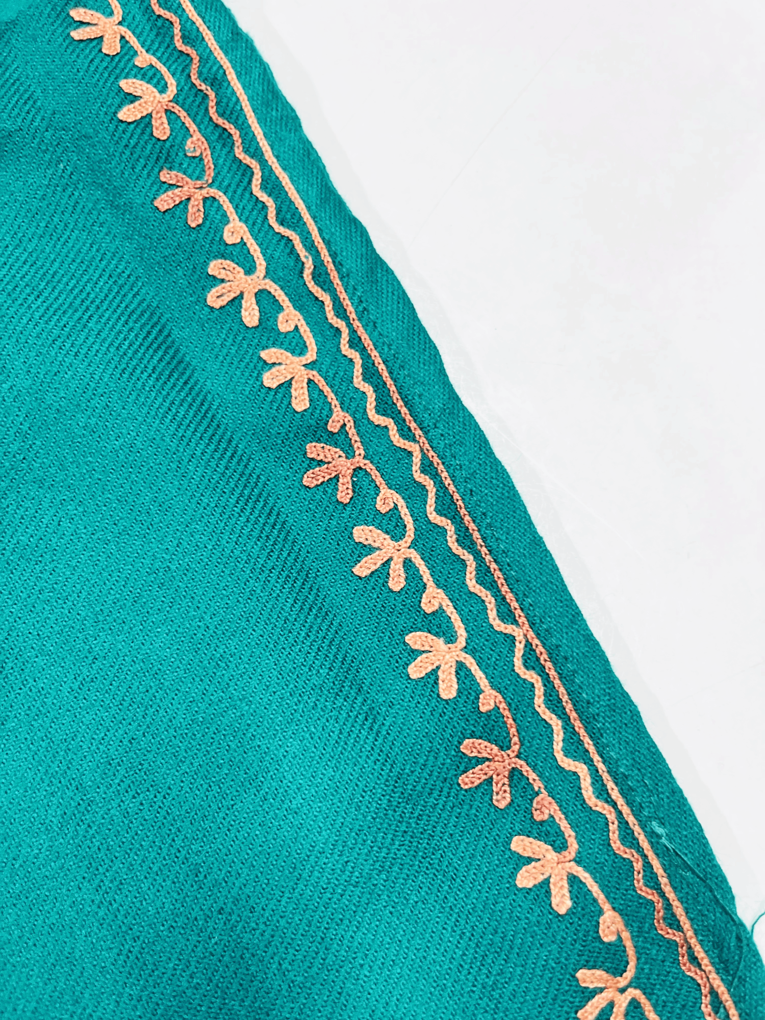Teal Green Aari Embroidered Kashmiri Pheran