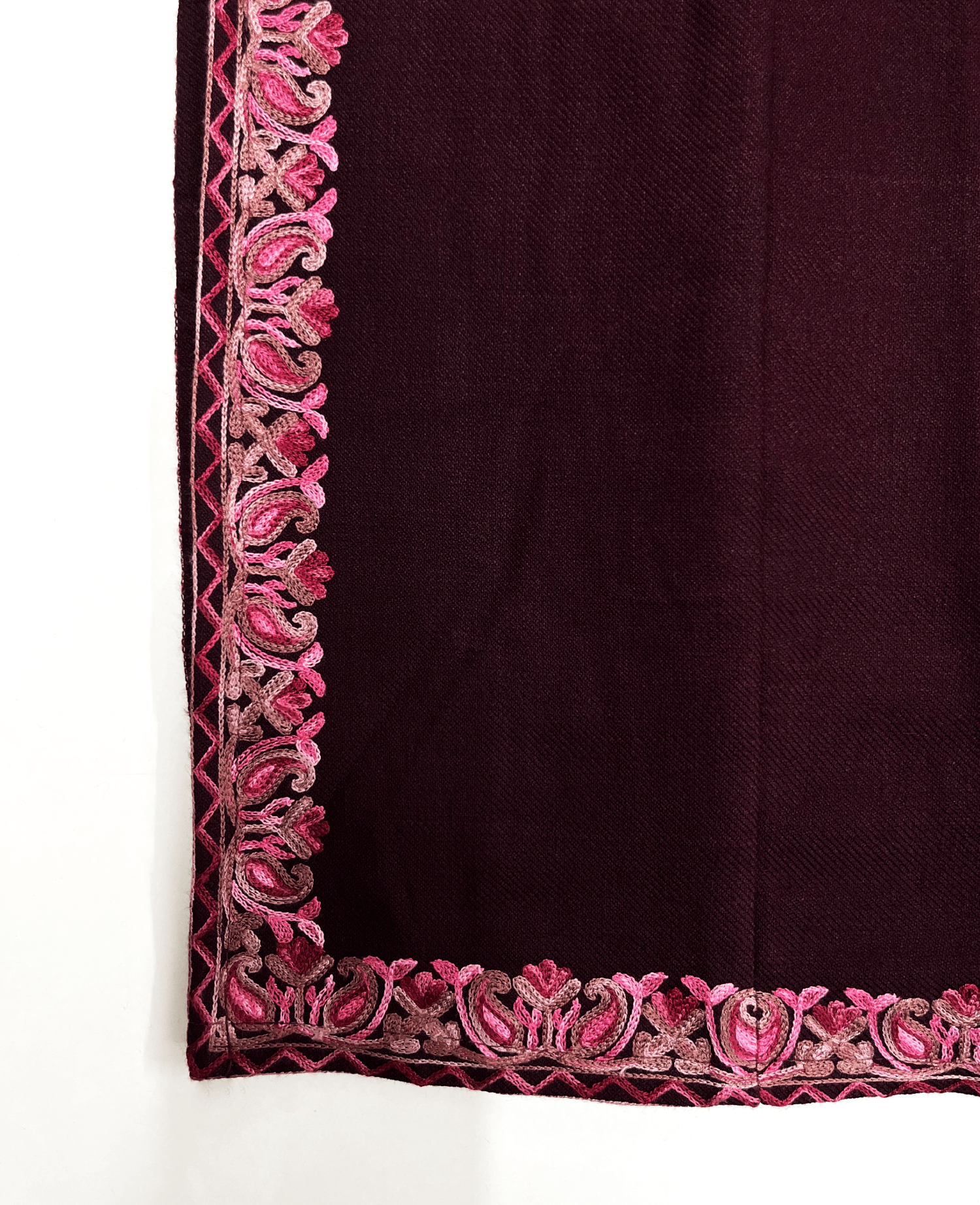 Wine Floral Aari Embroidered Kashmiri Pheran