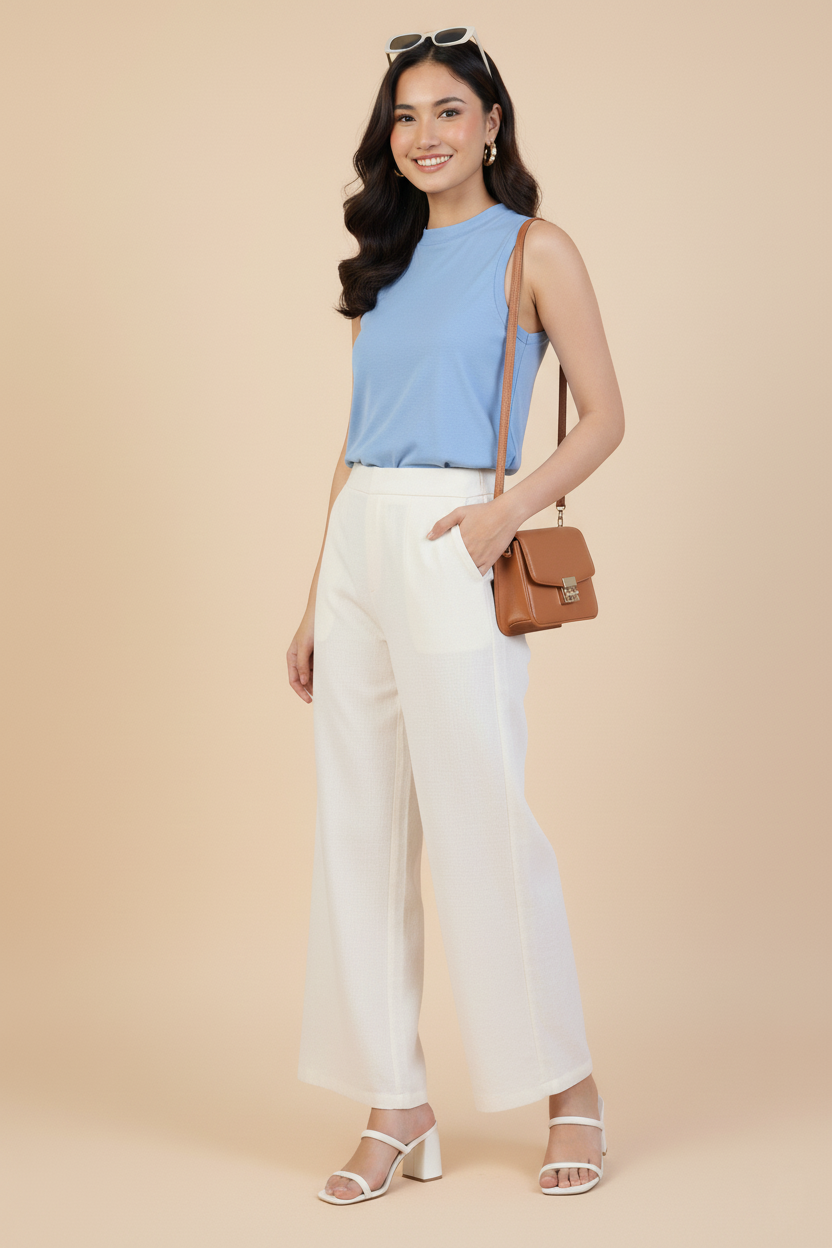 Off - White Women Wide Leg Cotton Pant