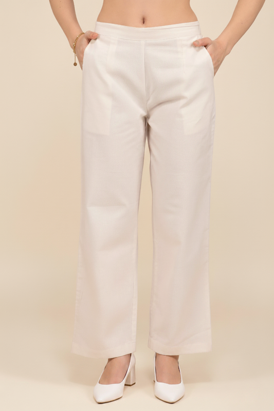 Off - White Women Wide Leg Cotton Pant
