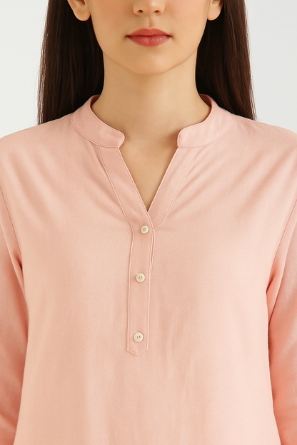 salmon pink short kurta