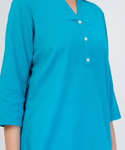 teal blue short kurti