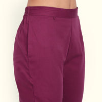 Thumbnail for Naariy Rose Taupe Stretchable Cotton Pant