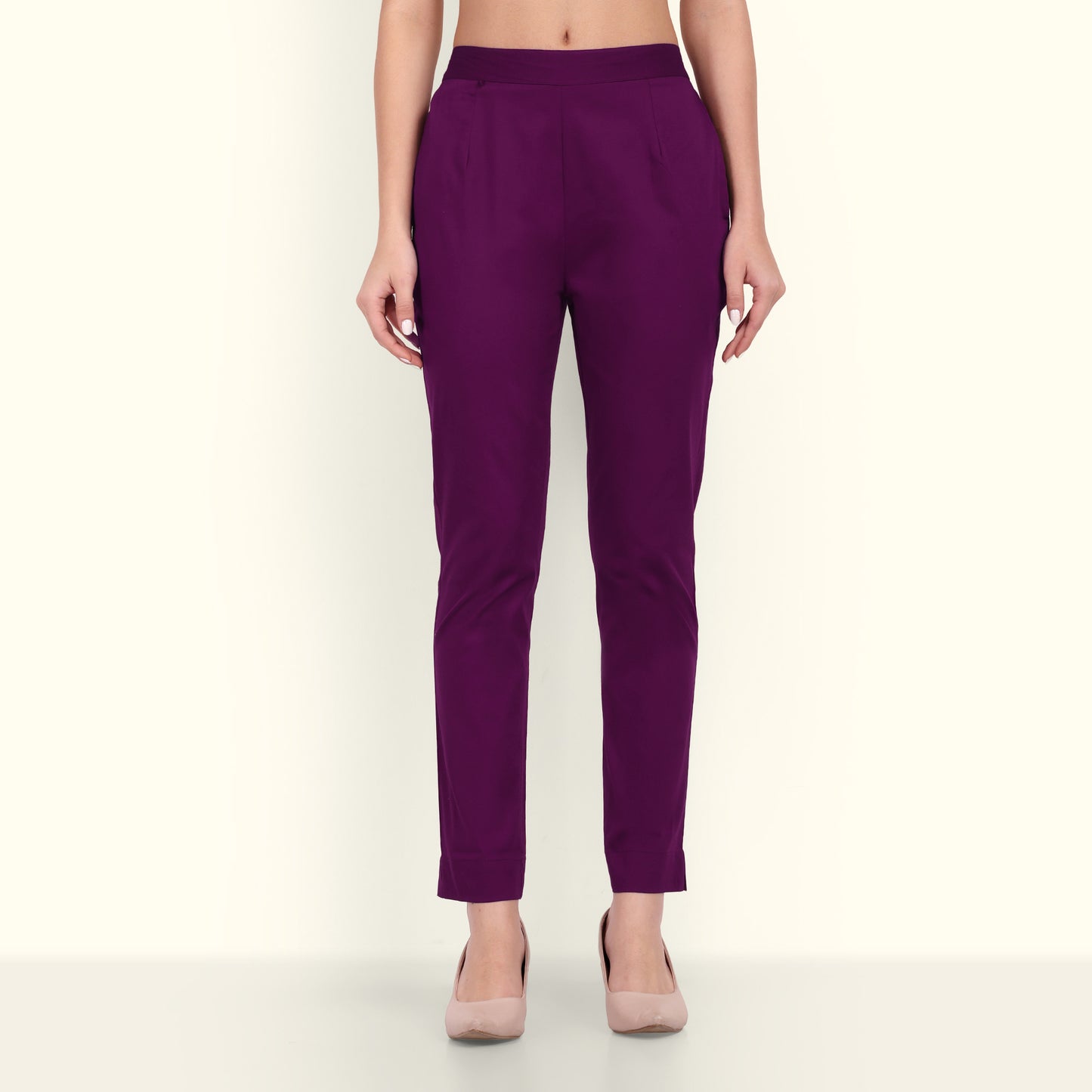 Naariy Purple Stretchable Cotton Pant