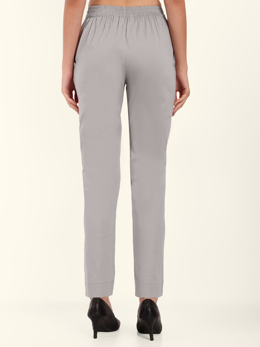 Naariy Light Grey Stretchable Cotton Pant