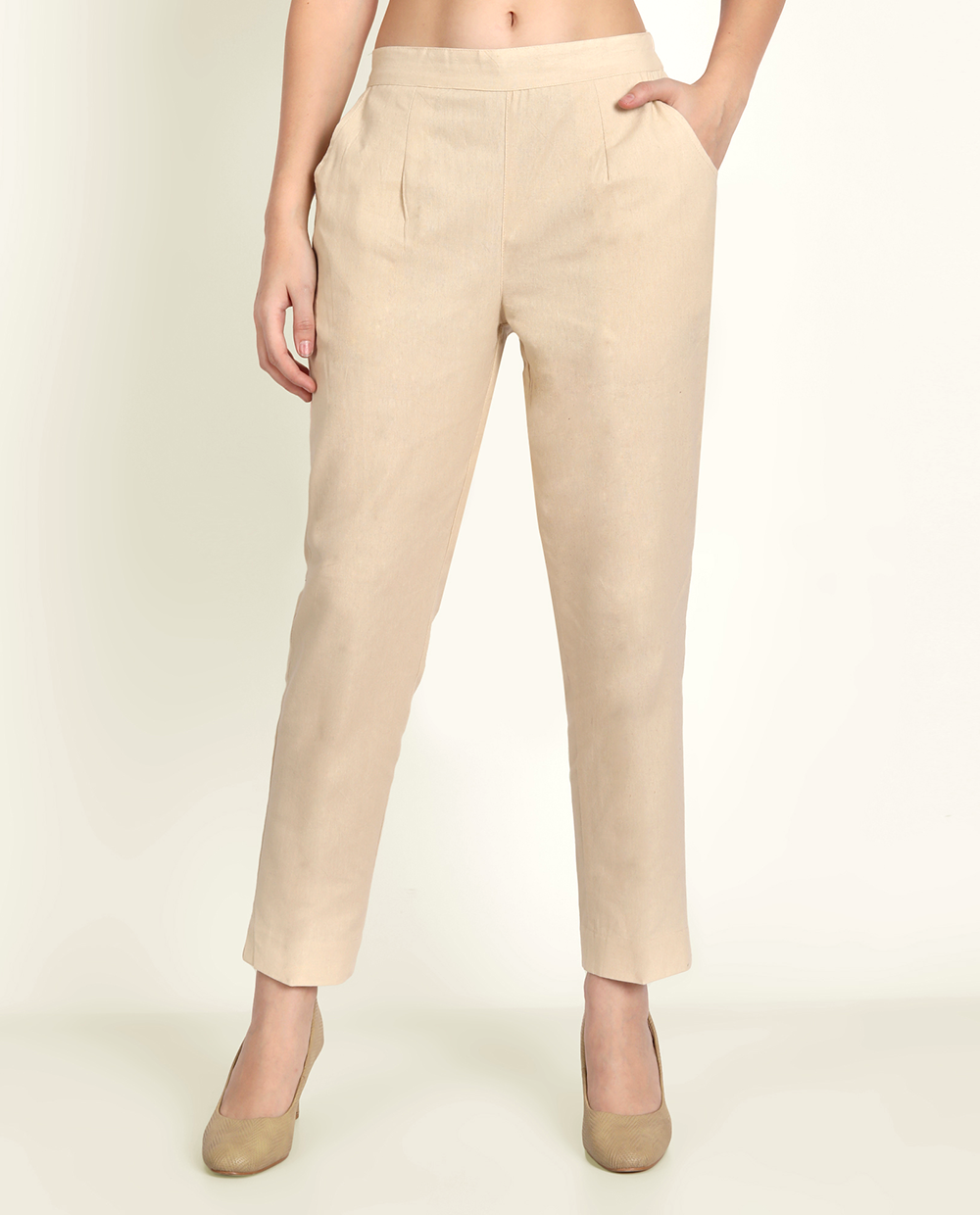 Buy Women Taupe Regular Fit Solid Formal Trousers online  Looksgudin