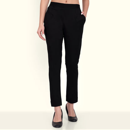  Black Stretchable Cotton Pant 
