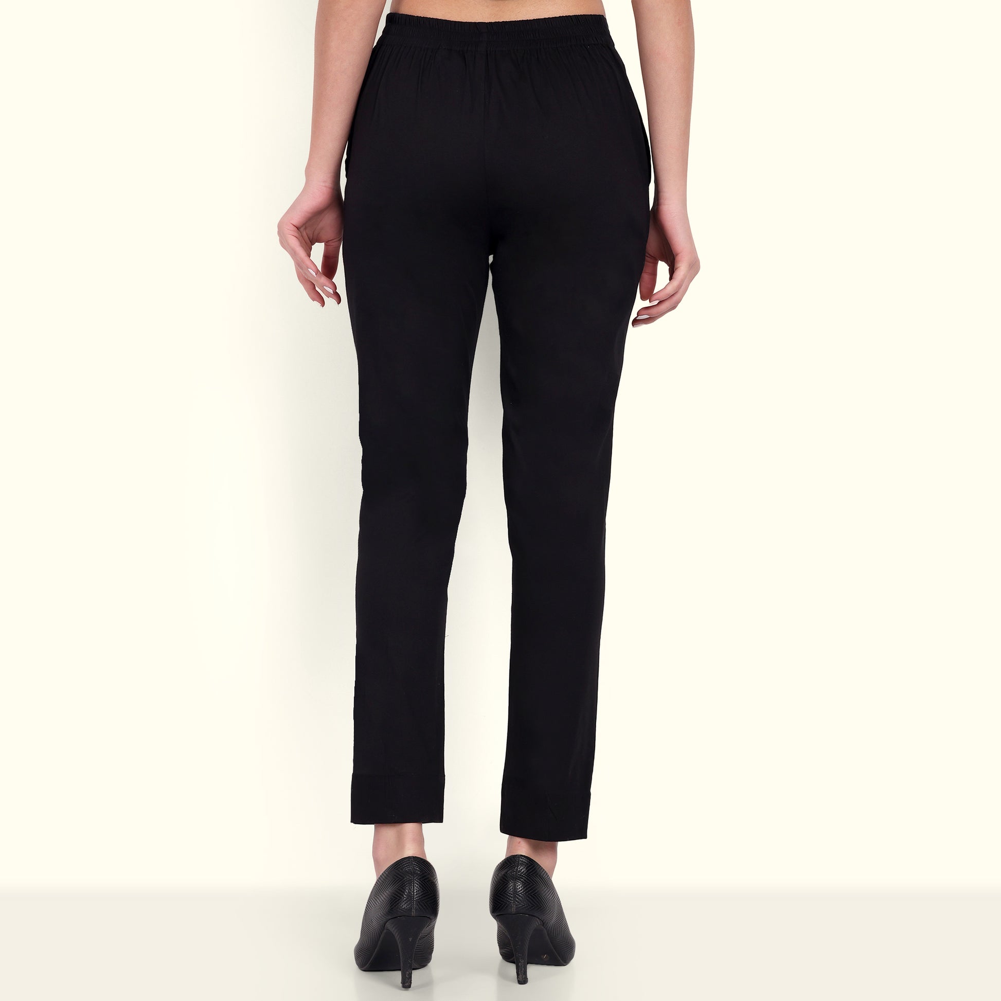  Black Stretchable Cotton Pant Comfortable For Women