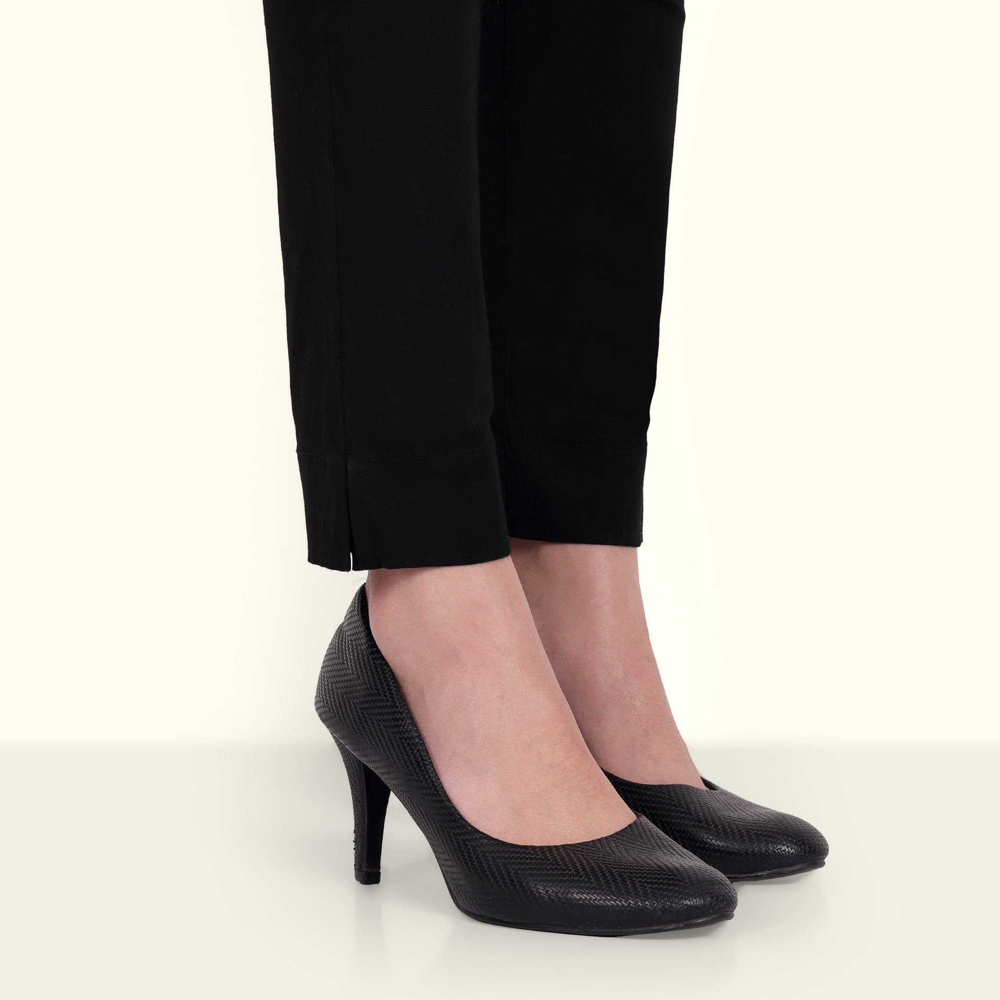  Black Stretchable Cotton Pant With Pocket 