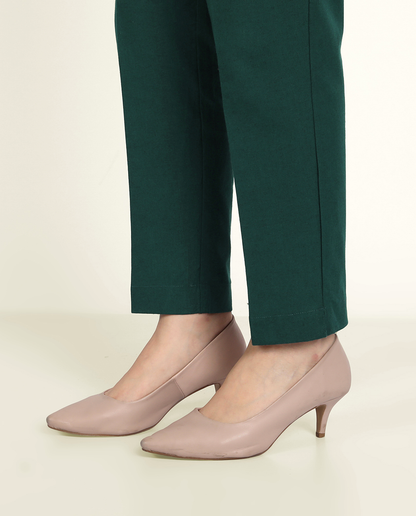 Bottle Green Solid Women Regular Fit Cotton Trouser Comfortable For Women