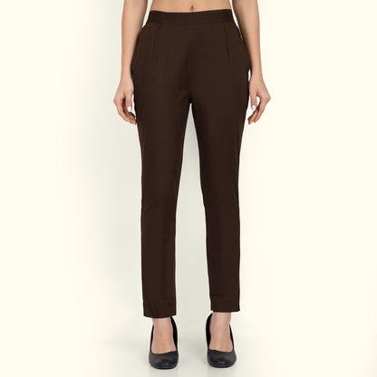  Dark Coffee Brown Stretchable Cotton Pant 