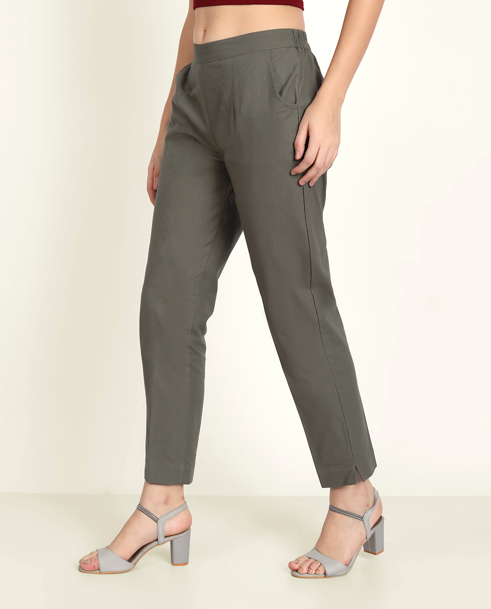 Bottega Veneta® Women's Leather Straight Pants in Olive. Shop online now.
