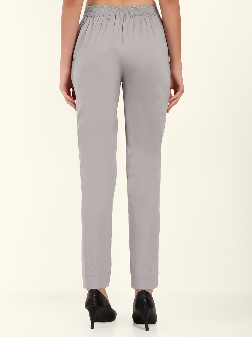  Light Grey Stretchable Cotton Pant Wih Stylish Look