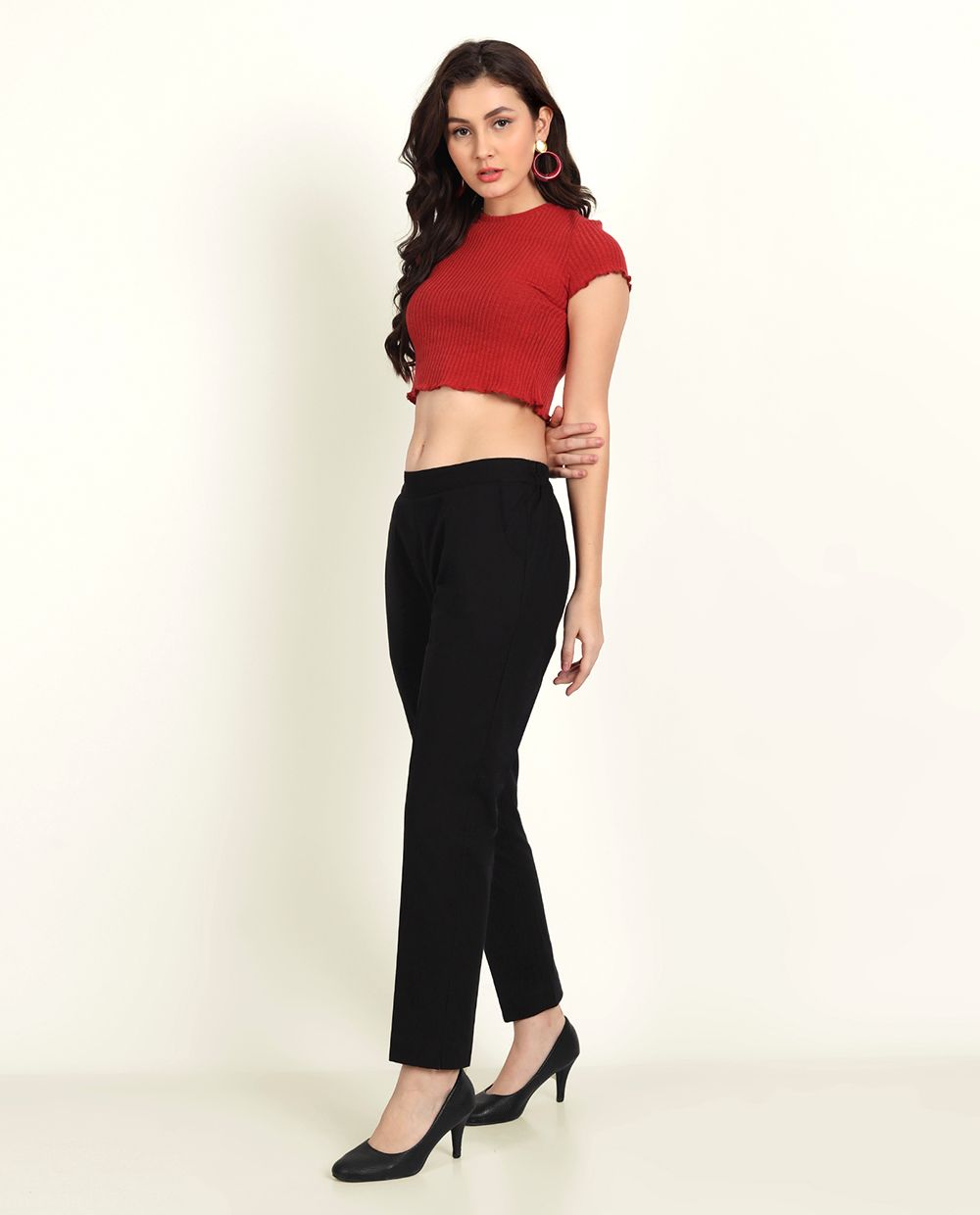 Naariy Black Solid Women Regular Fit Cotton Trouser Stylish 
Look For Women