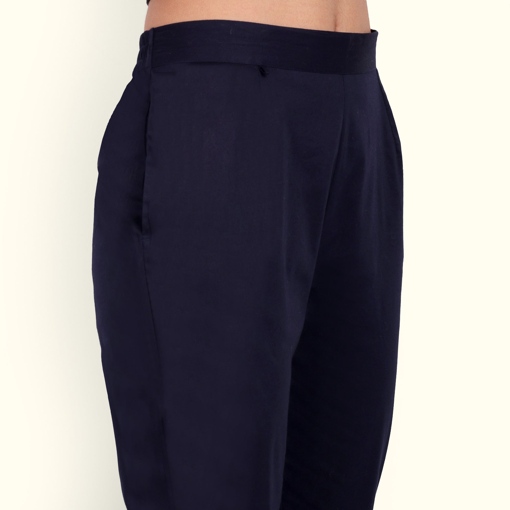 Naariy Navy Blue Stretchable Cotton Pant With Comfort For Women