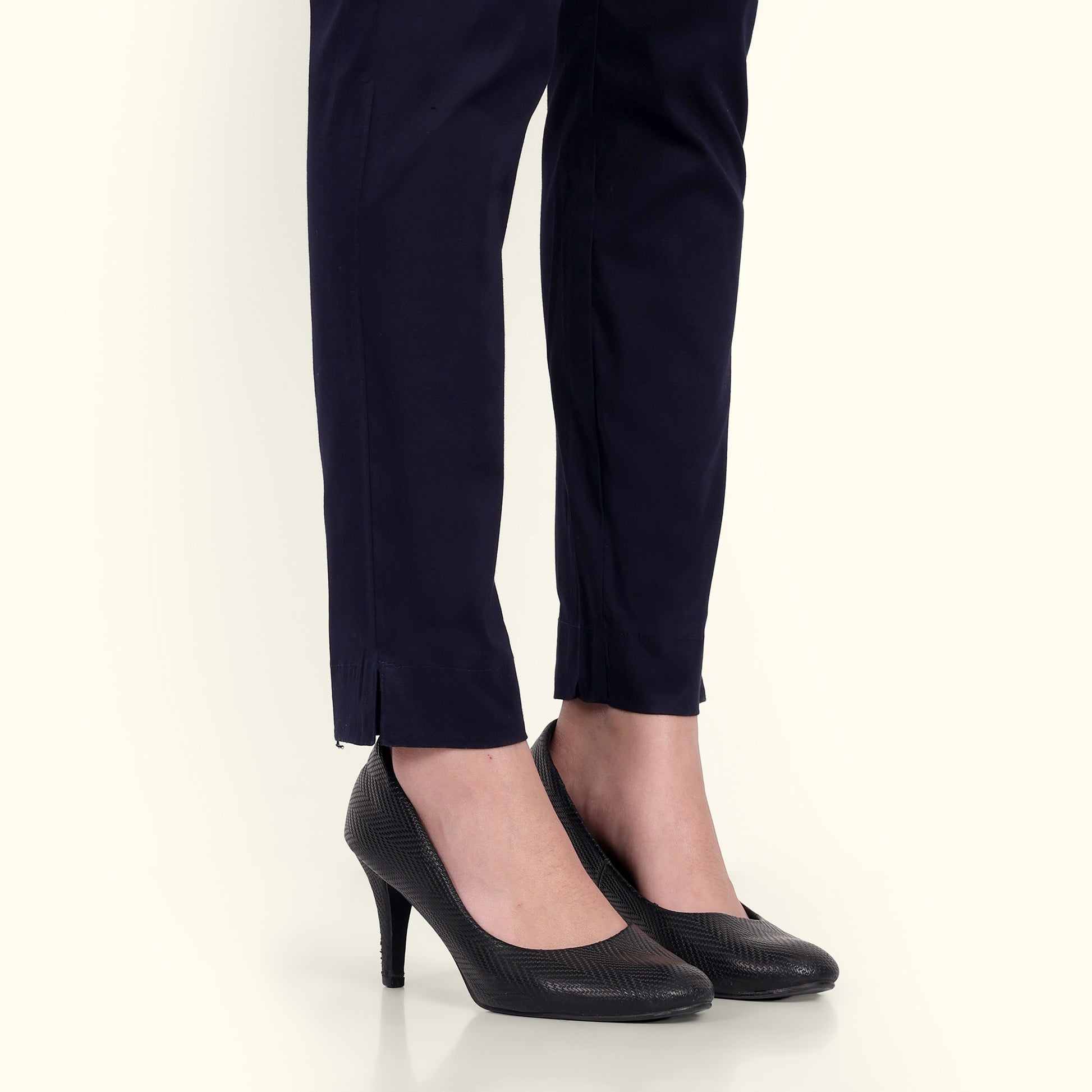 Naariy Navy Blue Stretchable Cotton Pant With Pocket For Women