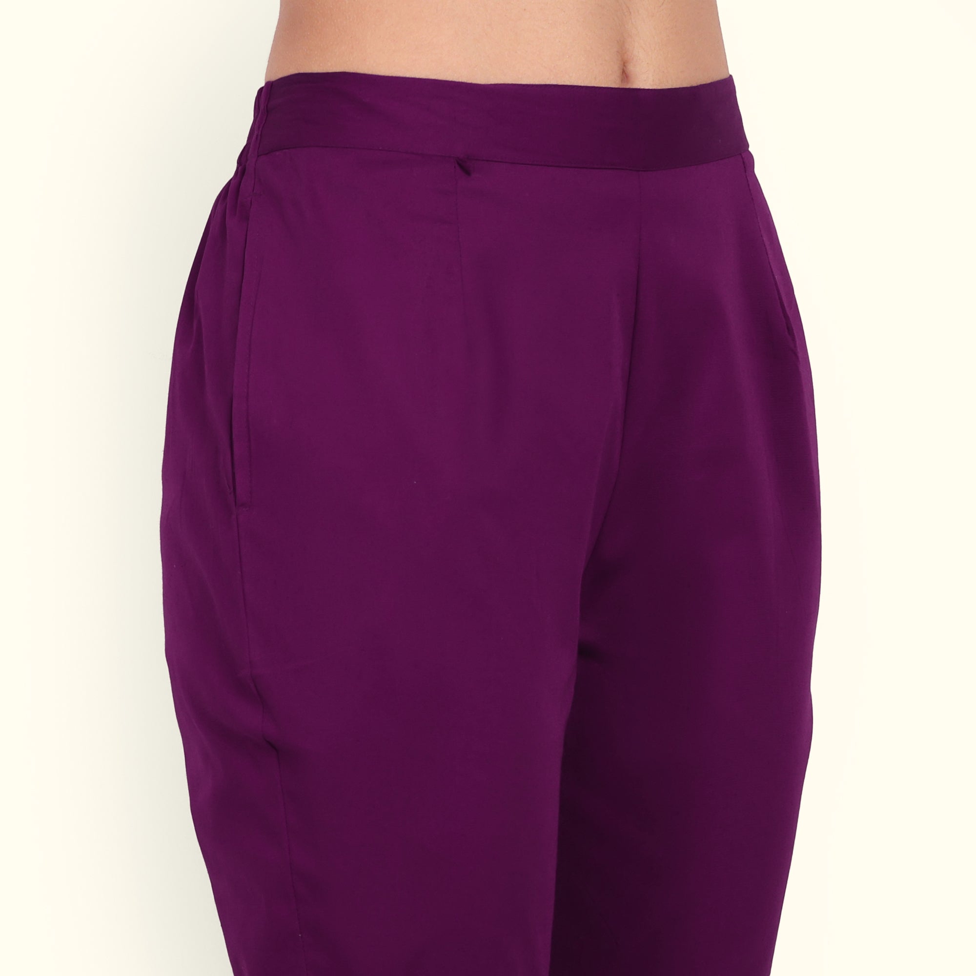 Naariy Purple Stretchable Cotton Pant With Comfort For Women