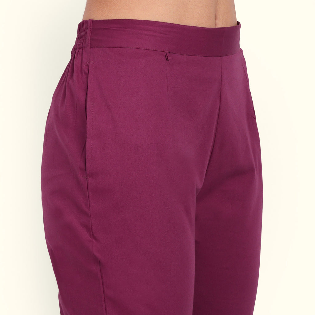 Naariy Rose Taupe Stretchable Cotton Pant Comfortable 
