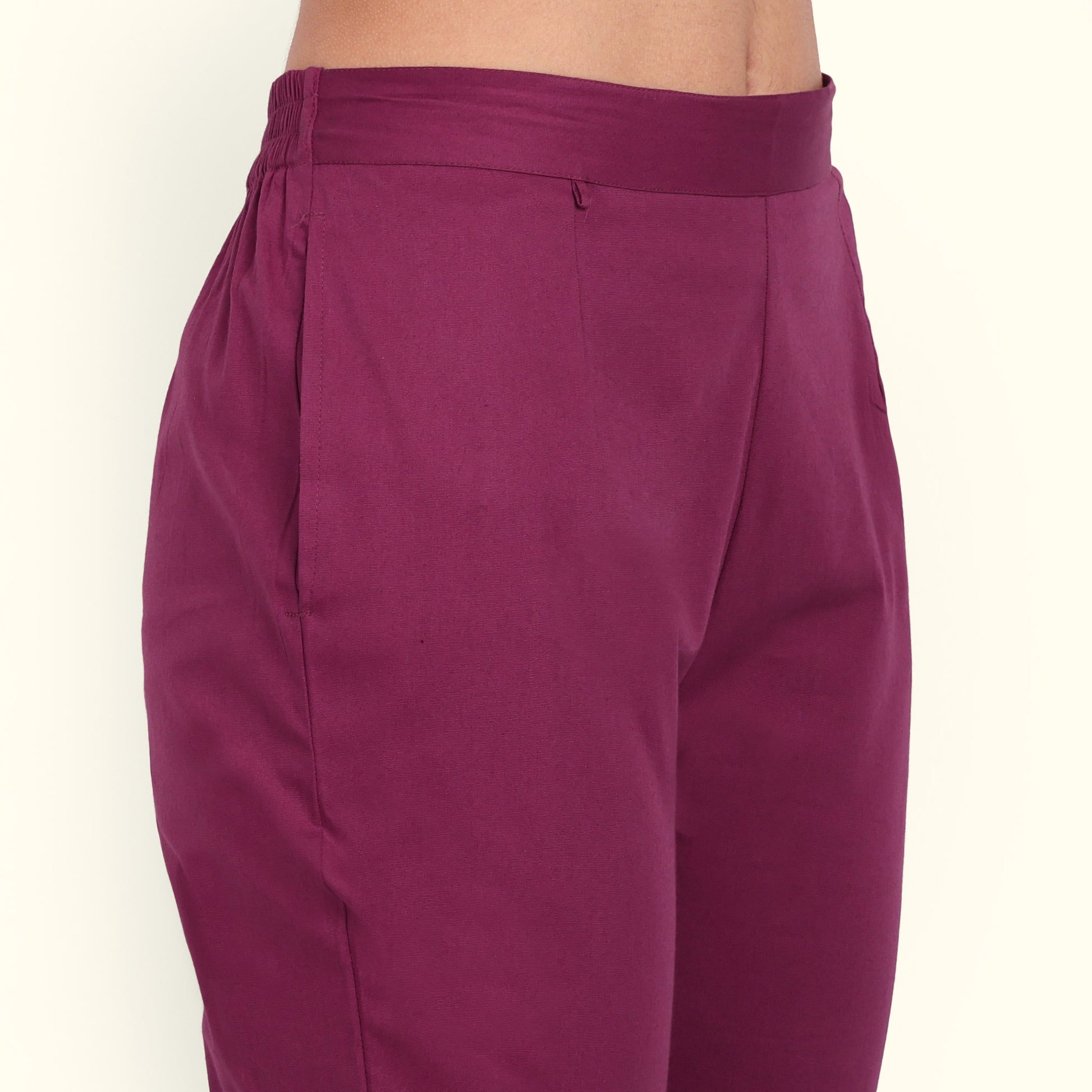 Naariy Rose Taupe Stretchable Cotton Pant Comfortable 