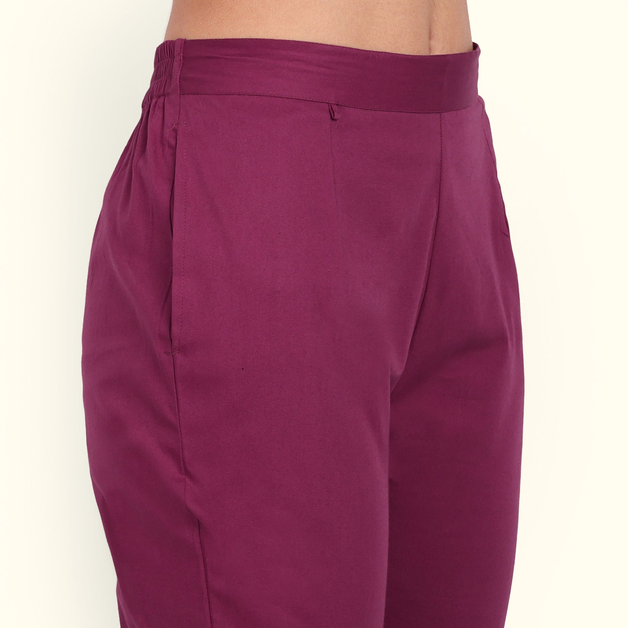 Naariy Rose Taupe Stretchable Cotton Pant Comfortable 