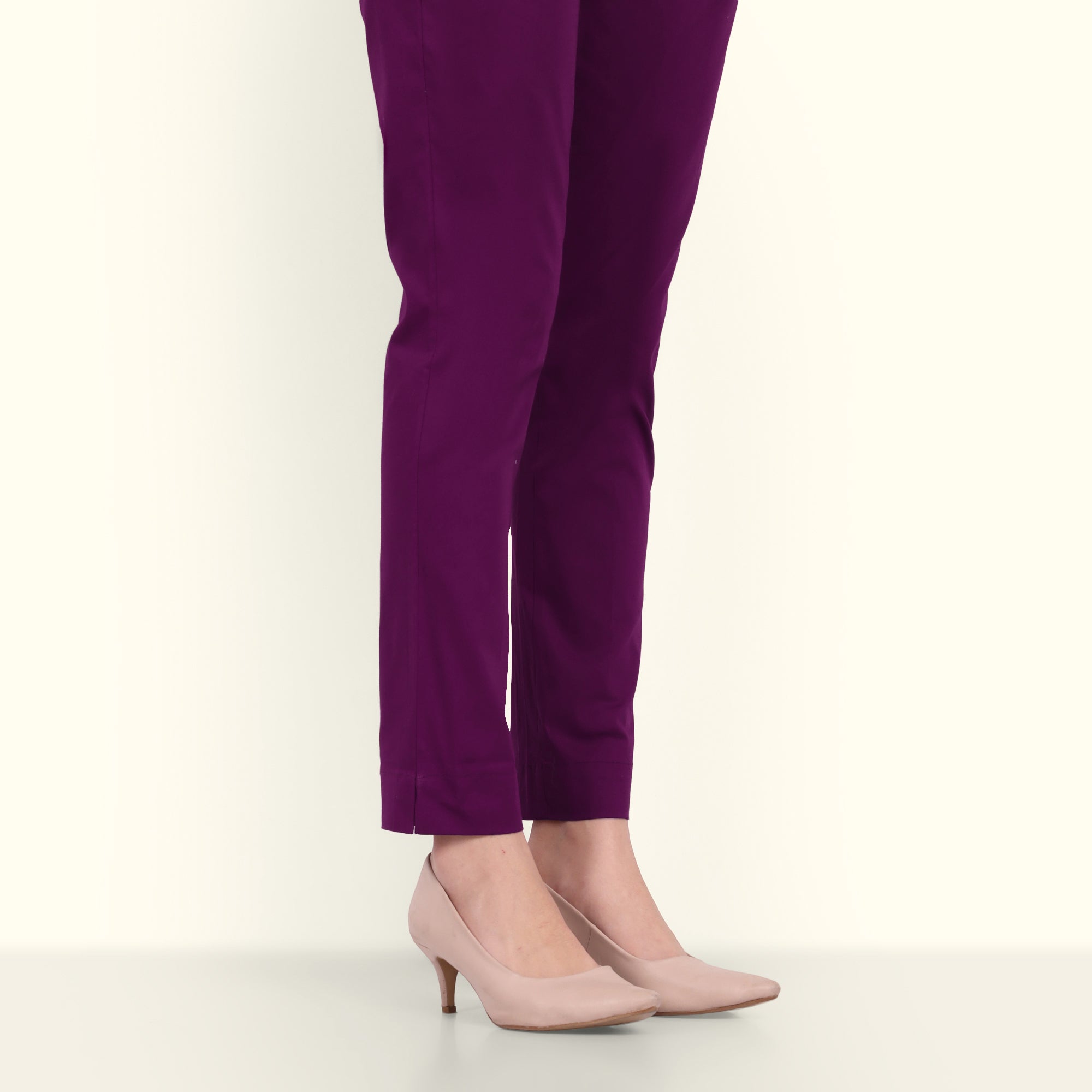Purple Stretchable Cotton Pant With Comfort For Women