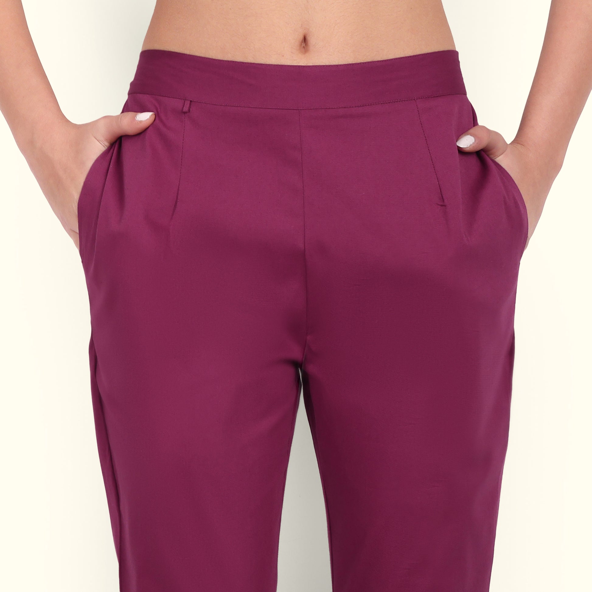  Rose Taupe Stretchable Cotton Pant Comfortable For Women