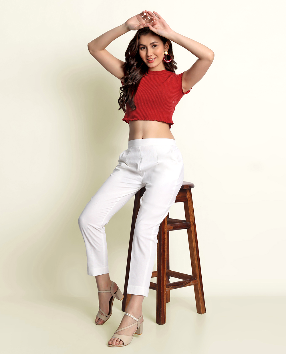  White Solid Women Regular Fit Cotton Trouser With Stylish & Comfortable For Women
